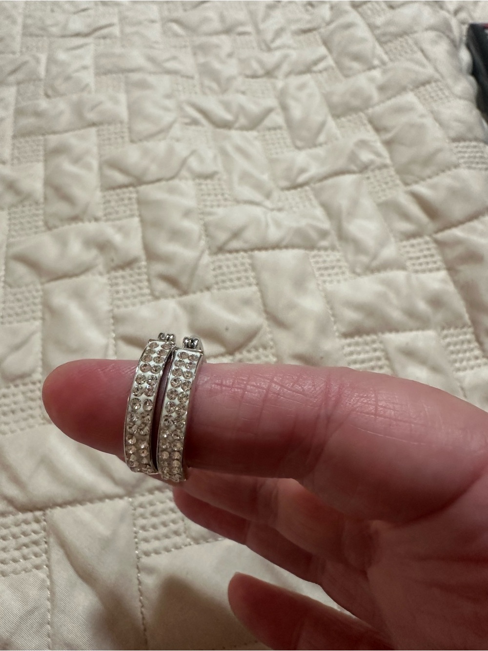 Silver Crystal Hoop Earrings - Elegant Sparkle